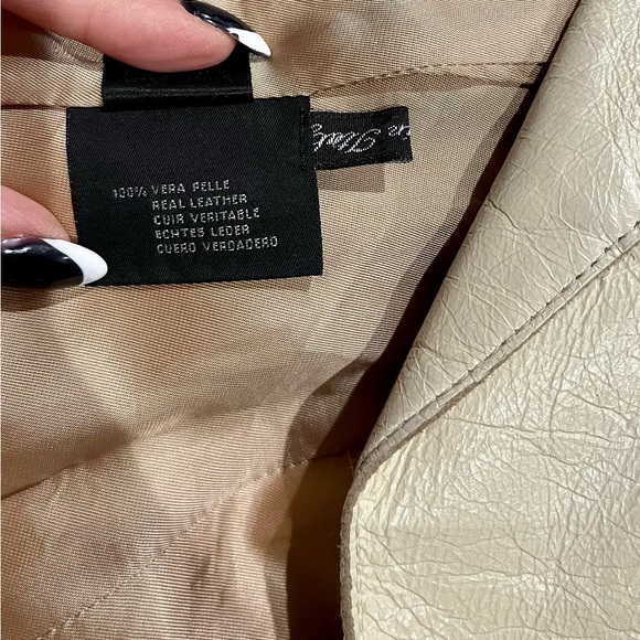 Women’s Tombolini Leather Blazer Jacket Cream Size 42 - Picture 9 of 15